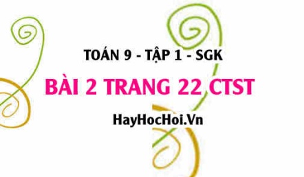 Bài 2 trang 22 Toán 9 tập 1 Chân trời sáng tạo SGK